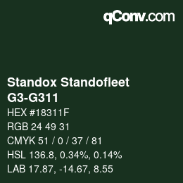 Farbcode: Standox Standofleet - G3-G311 | qconv.com