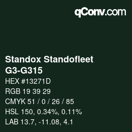 Code couleur: Standox Standofleet - G3-G315 | qconv.com