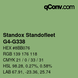 Code couleur: Standox Standofleet - G4-G338 | qconv.com