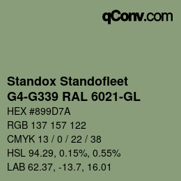 Code couleur: Standox Standofleet - G4-G339 RAL 6021-GL | qconv.com