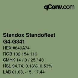 Código de color: Standox Standofleet - G4-G341 | qconv.com