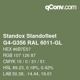 Color code: Standox Standofleet - G4-G356 RAL 6011-GL | qconv.com