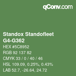 Code couleur: Standox Standofleet - G4-G362 | qconv.com