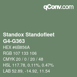 颜色代码: Standox Standofleet - G4-G363 | qconv.com
