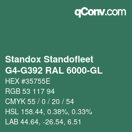 Color code: Standox Standofleet - G4-G392 RAL 6000-GL | qconv.com
