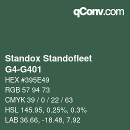 Color code: Standox Standofleet - G4-G401 | qconv.com