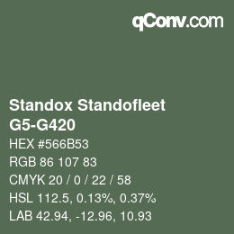 Código de color: Standox Standofleet - G5-G420 | qconv.com