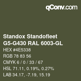 Color code: Standox Standofleet - G5-G430 RAL 6003-GL | qconv.com