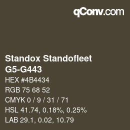 Código de color: Standox Standofleet - G5-G443 | qconv.com