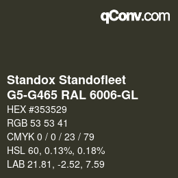 Color code: Standox Standofleet - G5-G465 RAL 6006-GL | qconv.com