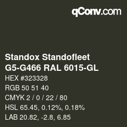 Code couleur: Standox Standofleet - G5-G466 RAL 6015-GL | qconv.com
