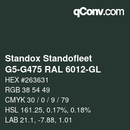 Color code: Standox Standofleet - G5-G475 RAL 6012-GL | qconv.com
