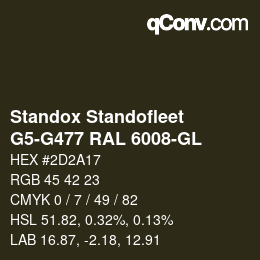 Código de color: Standox Standofleet - G5-G477 RAL 6008-GL | qconv.com