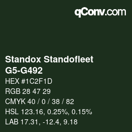 Color code: Standox Standofleet - G5-G492 | qconv.com