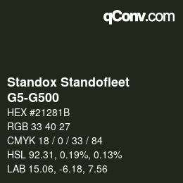 Color code: Standox Standofleet - G5-G500 | qconv.com