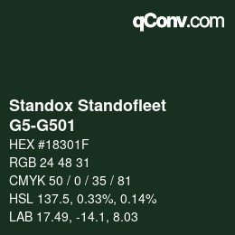 Color code: Standox Standofleet - G5-G501 | qconv.com