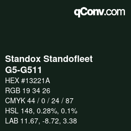 颜色代码: Standox Standofleet - G5-G511 | qconv.com