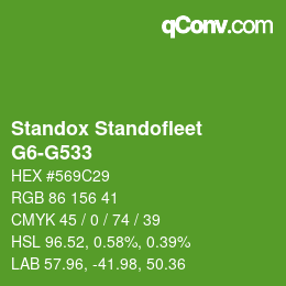 Código de color: Standox Standofleet - G6-G533 | qconv.com