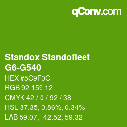 Código de color: Standox Standofleet - G6-G540 | qconv.com