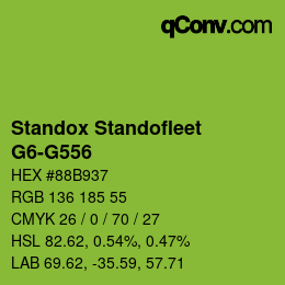 Código de color: Standox Standofleet - G6-G556 | qconv.com