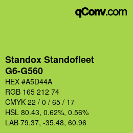 Código de color: Standox Standofleet - G6-G560 | qconv.com