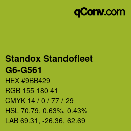 Código de color: Standox Standofleet - G6-G561 | qconv.com