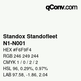 Code couleur: Standox Standofleet - N1-N001 | qconv.com