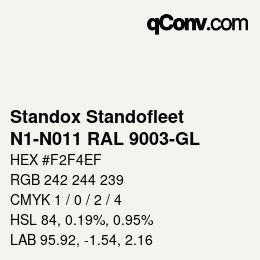 Color code: Standox Standofleet - N1-N011 RAL 9003-GL | qconv.com