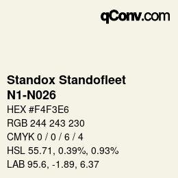 Code couleur: Standox Standofleet - N1-N026 | qconv.com