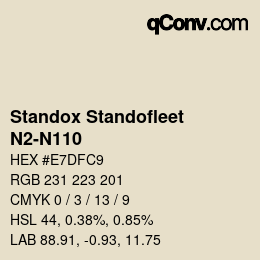 Código de color: Standox Standofleet - N2-N110 | qconv.com