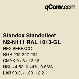 Código de color: Standox Standofleet - N2-N111 RAL 1013-GL | qconv.com