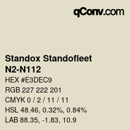 颜色代码: Standox Standofleet - N2-N112 | qconv.com