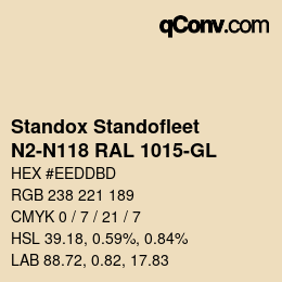 Color code: Standox Standofleet - N2-N118 RAL 1015-GL | qconv.com