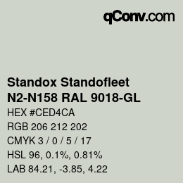 Color code: Standox Standofleet - N2-N158 RAL 9018-GL | qconv.com