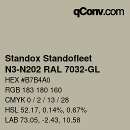 Color code: Standox Standofleet - N3-N202 RAL 7032-GL | qconv.com