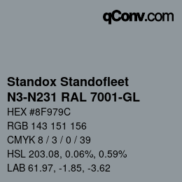 カラーコード: Standox Standofleet - N3-N231 RAL 7001-GL | qconv.com