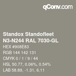 Color code: Standox Standofleet - N3-N244 RAL 7030-GL | qconv.com