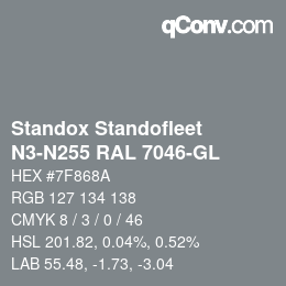 Color code: Standox Standofleet - N3-N255 RAL 7046-GL | qconv.com