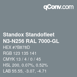 Código de color: Standox Standofleet - N3-N256 RAL 7000-GL | qconv.com