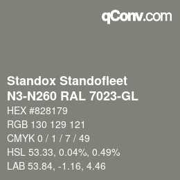 Color code: Standox Standofleet - N3-N260 RAL 7023-GL | qconv.com