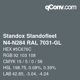 颜色代码: Standox Standofleet - N4-N284 RAL 7031-GL | qconv.com