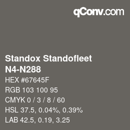 Código de color: Standox Standofleet - N4-N288 | qconv.com