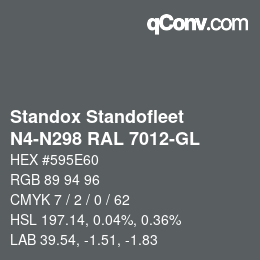 Color code: Standox Standofleet - N4-N298 RAL 7012-GL | qconv.com
