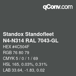 Código de color: Standox Standofleet - N4-N314 RAL 7043-GL | qconv.com