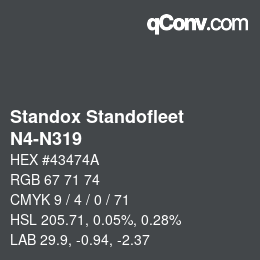 カラーコード: Standox Standofleet - N4-N319 | qconv.com