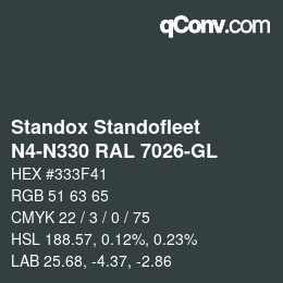 Código de color: Standox Standofleet - N4-N330 RAL 7026-GL | qconv.com
