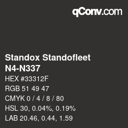 Código de color: Standox Standofleet - N4-N337 | qconv.com