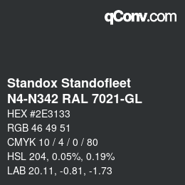 Farbcode: Standox Standofleet - N4-N342 RAL 7021-GL | qconv.com