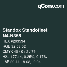 Código de color: Standox Standofleet - N4-N358 | qconv.com