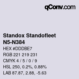 Código de color: Standox Standofleet - N5-N384 | qconv.com